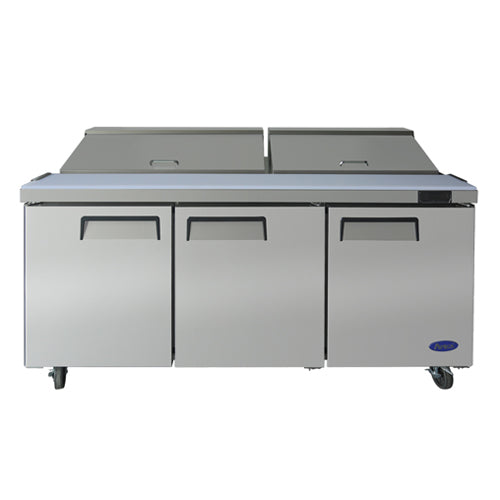 Atosa MSF8304GR 72" 3 Door Sandwich Prep Refrigerator