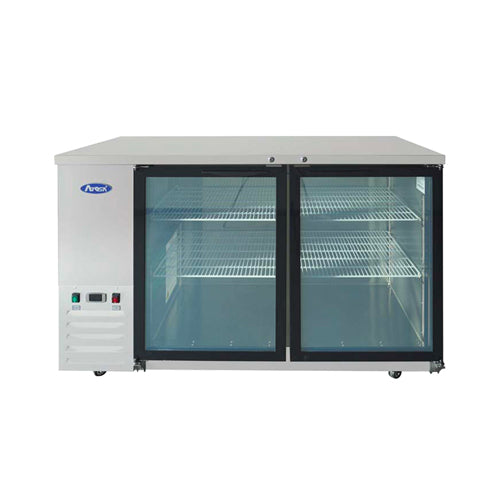 Atosa SBB59GGRAUS1 58″ 2 Door Glass Stainless Back Bar Refrigerator