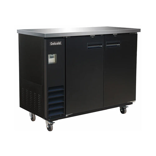 Celcold CBB48B 48″ 2 Door Solid Black Back Bar Refrigerator