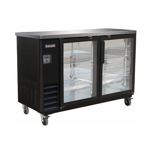 Celcold CBB60G 60″ 2 Door Glass Back Bar Refrigerator