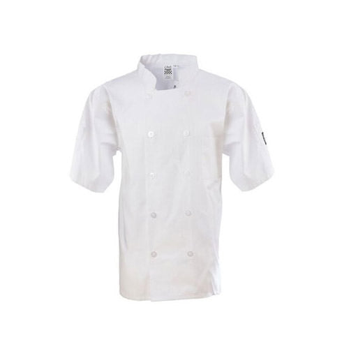 Chef Revival J105-M Basic White Short Sleeve Double-Breasted Chef Coat - Medium
