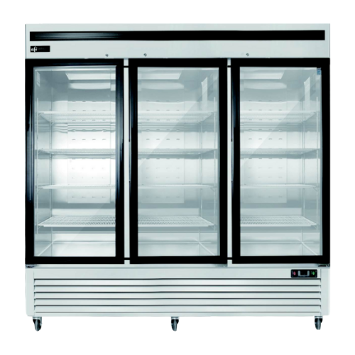 EFI C3-82GDSVC 82" 3 Door Swing Glass Refrigerator Merchandiser