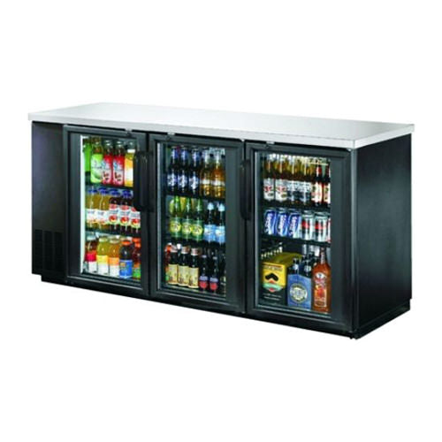 EFI CBBGD3-72CC 72" 3 Door Glass Back Bar Refrigerator