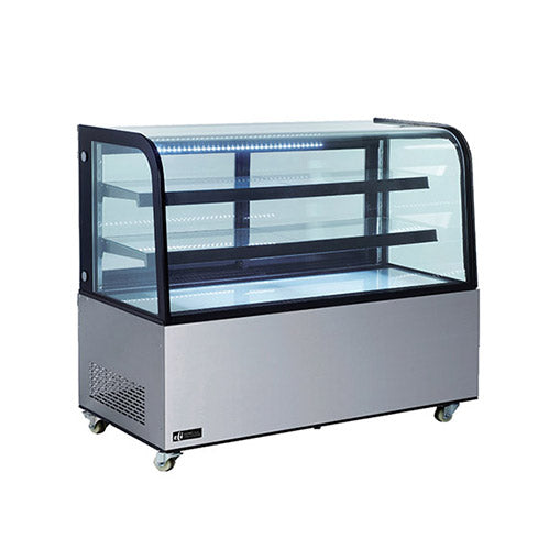 EFI CGCM-6048 60" Curved Glass Floor Refrigerated Bakery Case