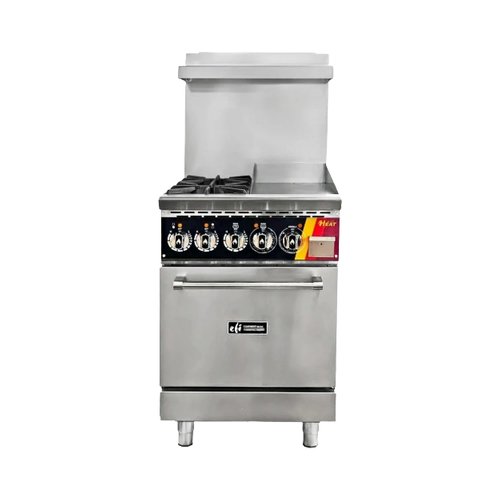 EFI HRG24-12GM-2B-N 24″ Natural Gas Range With 12″ Griddle and 2 Burners