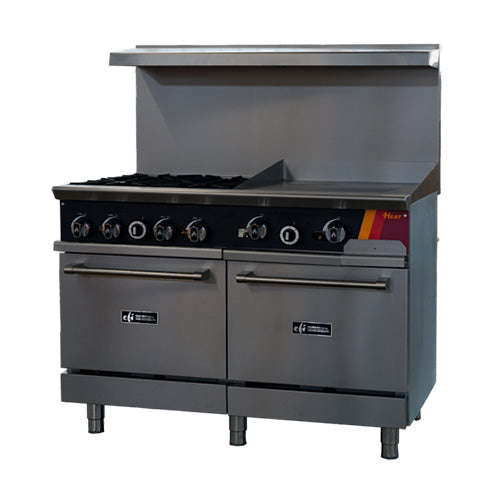 EFI HRG48-24GT-4B-N 48″ Natural Gas Range With 24″ Thermostatic Griddle And 4 Burners