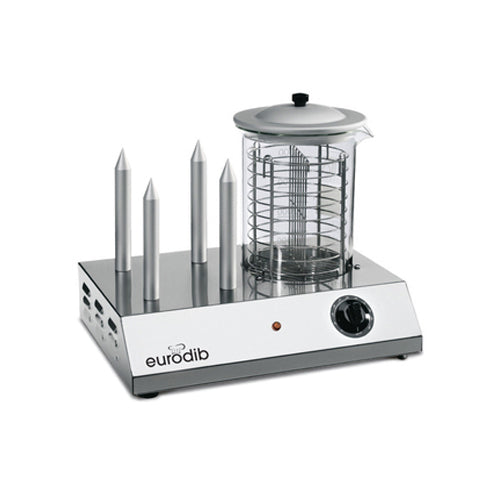 Eurodib HOTDOG 4 Spike Hot Dog Steamer & Bun Warmer
