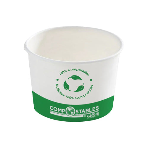 Globe 6216 16 Oz PLA Lined Paper Container– 500/Case