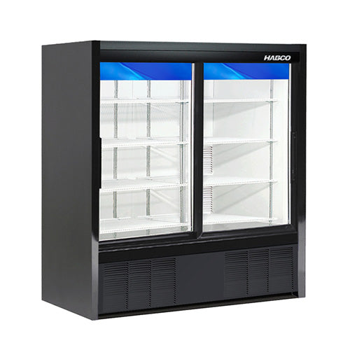 Habco ESM14SL60HC 47" Wide 60" High 2 Sliding Door Glass Refrigerator Merchandiser