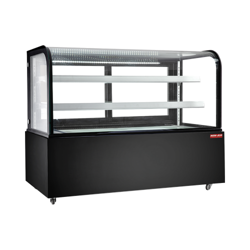 New Air NDC-60-CG 60" Curved Glass 2 Door Floor Refrigerated Bakery Case
