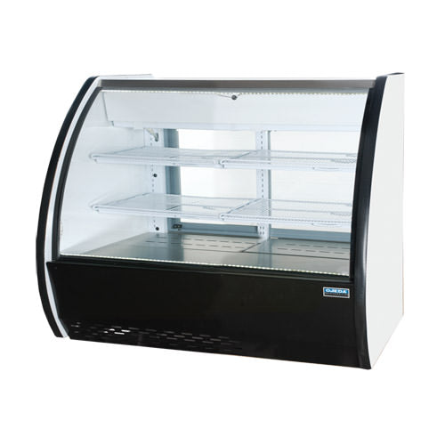Ojeda VENUS-6R 72″ Curved Glass 2 Door Floor Refrigerated Deli Case