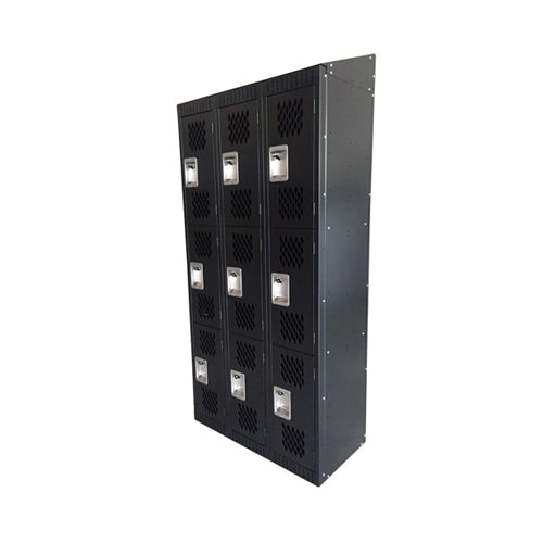 Omcan 43048 18" Deep 9 Door Steel Locker with Mesh Doors