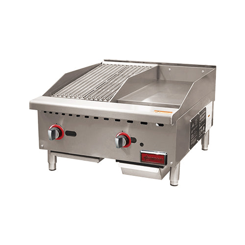 Omcan CE-CN-12C12G 24" Propane/Natural Gas Combination Charbroiler