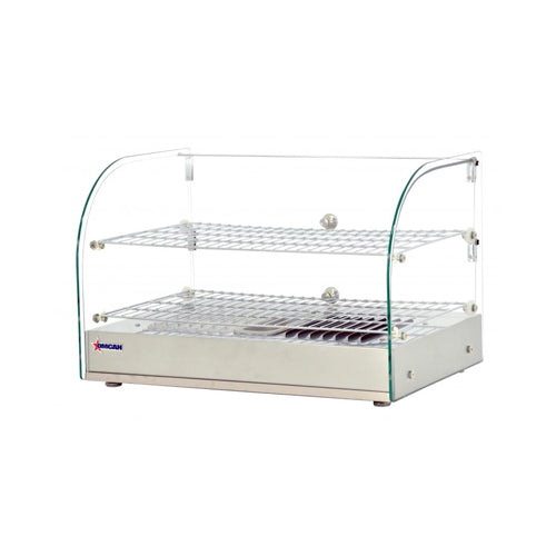 Omcan DW-CN-0045-L 22" Curved Glass Countertop Heated Display Case