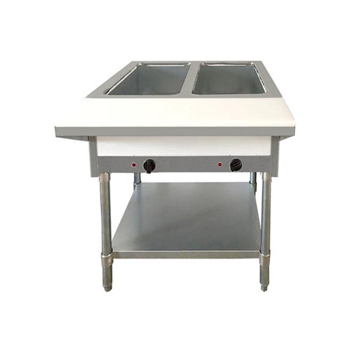 Omcan FW-CN-0002-H 2 Pan Electric Hot Food Table with Cutting Board