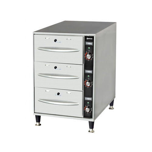 Omcan FW-CN-0003 Freestanding Narrow Three Drawer Warmer