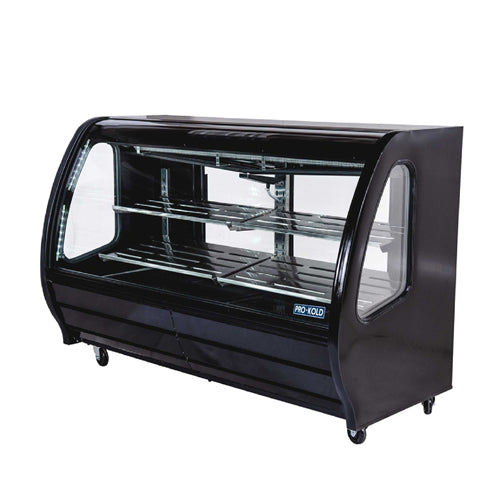 Pro-Kold DDC-80 74" Curved Glass 2 Door Floor Refrigerated Display Case