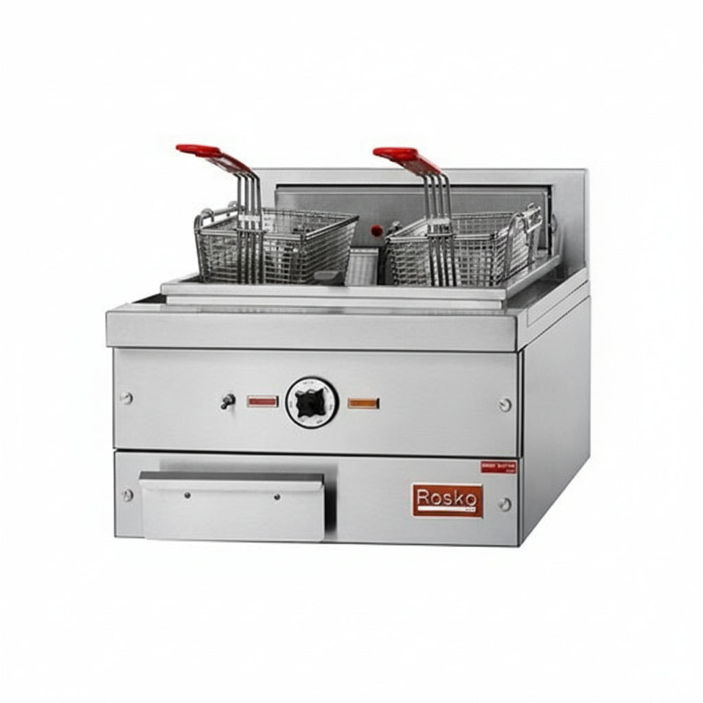 Rosko RO-FCE-16-2 30 Lb Single Pot Countertop Electric Fryer - 1Ph, 240V