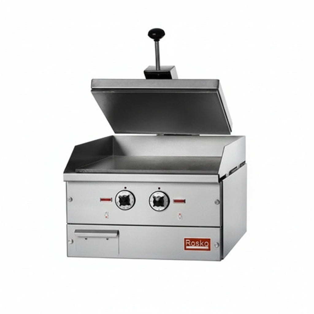 Rosko RO-PGCE-18-2 18" Single Smooth Sandwich Grill - 240V