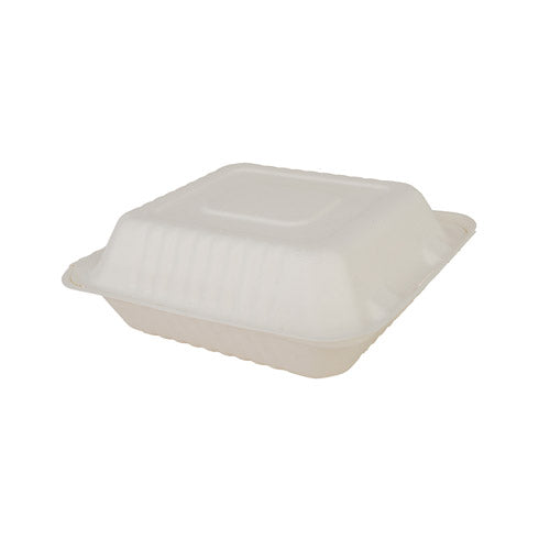 Southern Champion Tray 18935 9" x 9" Molded Fiber Clamshell ChampWare Hinged Container - 200/Pack