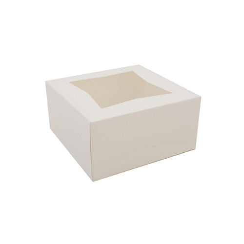 Southern Champion Tray 23093 14" x 10" x 4" Window White Cake Box - 100/Pack