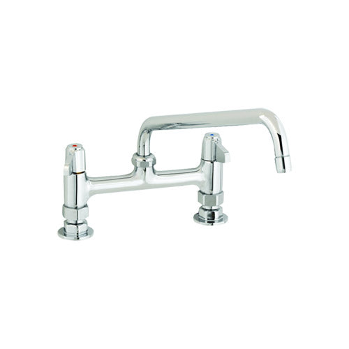 T&S 5F-8DLX12 Deck Mount Faucet With 8" Centers and 12" Swing Nozzle