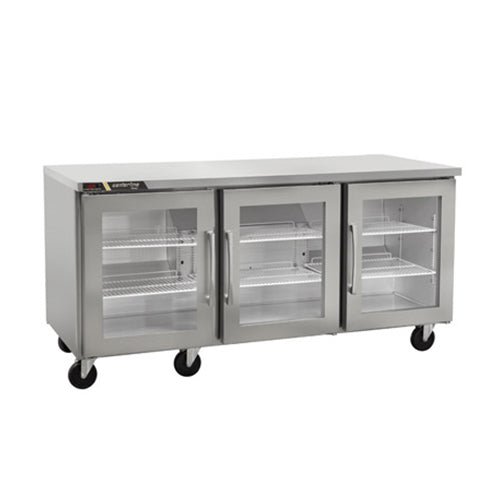Traulsen CLUC-72R-GD 72″ 3 Door Glass Undercounter Refrigerator