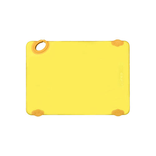 Winco CBK-1824YL 18" x 24" Yellow Plastic Cutting Board With Hook