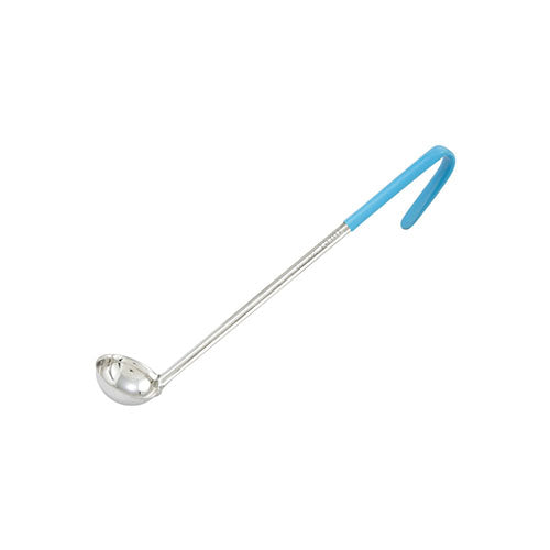 Winco LDC-05 1 1/2 Oz Stainless Steel Serving Ladle With Teal Handle