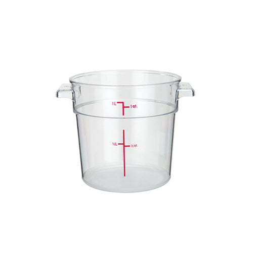 Winco PCRC-1 1 Qt Clear Round Food Container