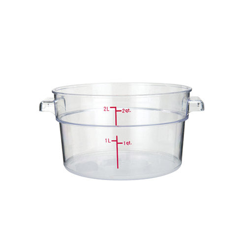Winco PCRC-2 2 Qt Clear Round Food Container