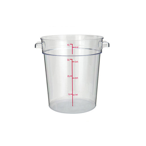 Winco PCRC-4 4 Qt Clear Round Food Container