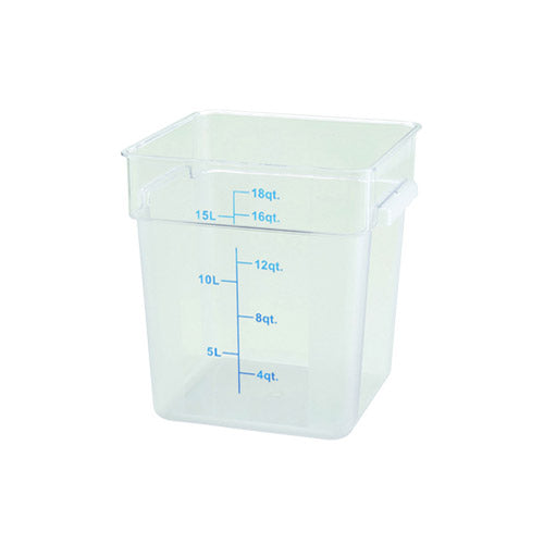 Winco PCSC-18C 18Qt Polycarbonate Clear Square Food Container