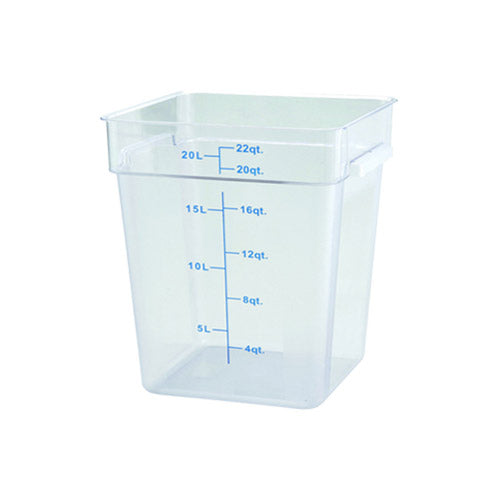 Winco PCSC-22C 22Qt Polycarbonate Clear Square Food Container