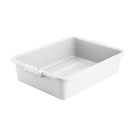 Winco PL-5W White Polypropylene Dish Box - 5" Deep