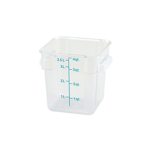 Winco PTSC-4 4 Qt Polypropylene Clear Square Food Container