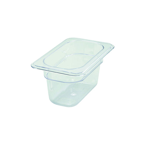Winco SP7904 1/9 Size Polycarbonate Food Pan - 4'' Deep