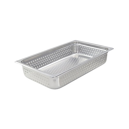 Winco SPJH-104PF Full Size Stainless Steel Perforated Steam Pan - 4" Deep