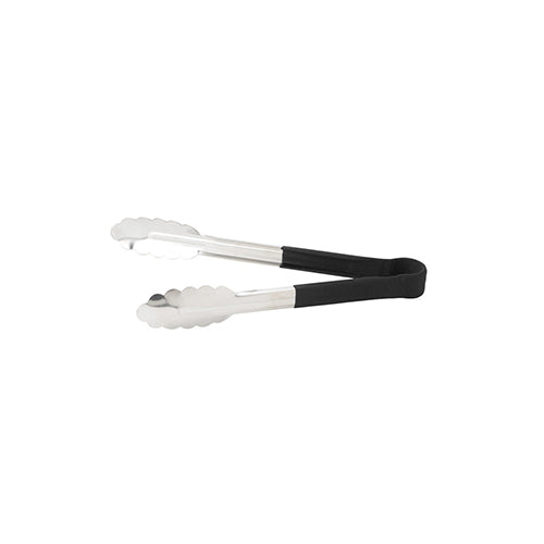 Winco UTPH-9K 9" Black Heat Resistant Utility Tong