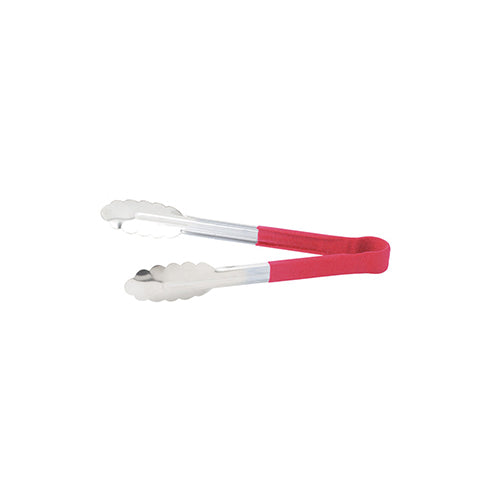 Winco UTPH-9R 9" Red Heat Resistant Utility Tong