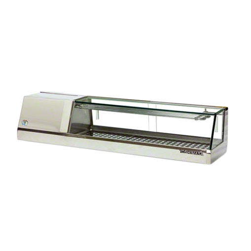 Yoshimasa YMSC-4-L 48" Self-Contained Curved Glass Refrigerated Sushi Case - Left Side Compressor