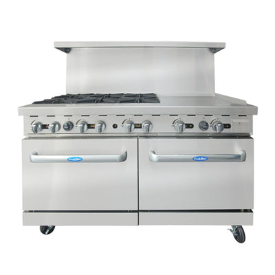 Atosa AGR-6B24GR-NG 60″ Natural Gas Range With 24" Griddle