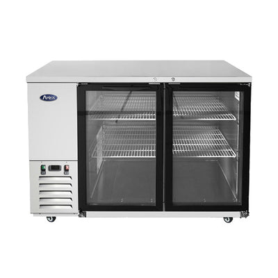 Atosa MBB59GGR 58″ 2 Door Glass Stainless Back Bar Refrigerator