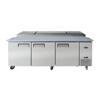 Atosa MPF8203GR 93" 3 Door Pizza Prep Refrigerator