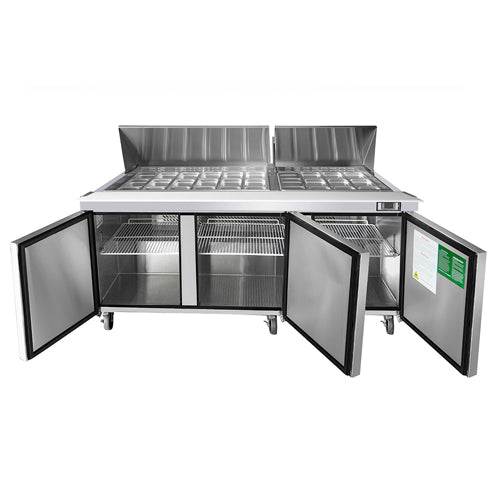 Atosa-MSF8308GR-Mega-Top-Refrigerator-Open