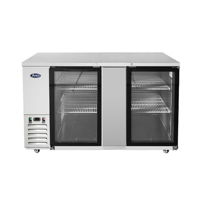 Atosa SBB69GGRAUS1 68″ 2 Door Glass Stainless Back Bar Refrigerator