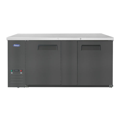 Atosa SBB69GRAUS2 68″ 2 Door Solid Stainless Back Bar Refrigerator