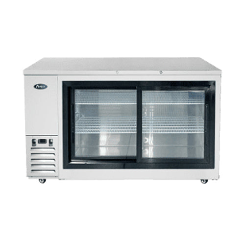 Atosa SBB69SGGRAUS1 68″ 2 Sliding Door Glass Stainless Back Bar Refrigerator