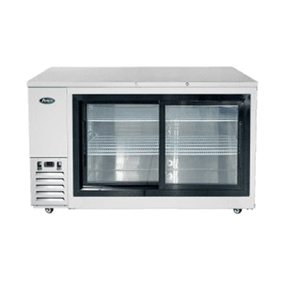 Atosa SBB69SGGRAUS1 68″ 2 Sliding Door Glass Stainless Back Bar Refrigerator
