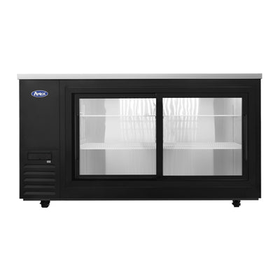Atosa SBB69SGGRAUS2 68″ 2 Sliding Door Glass Back Bar Refrigerator